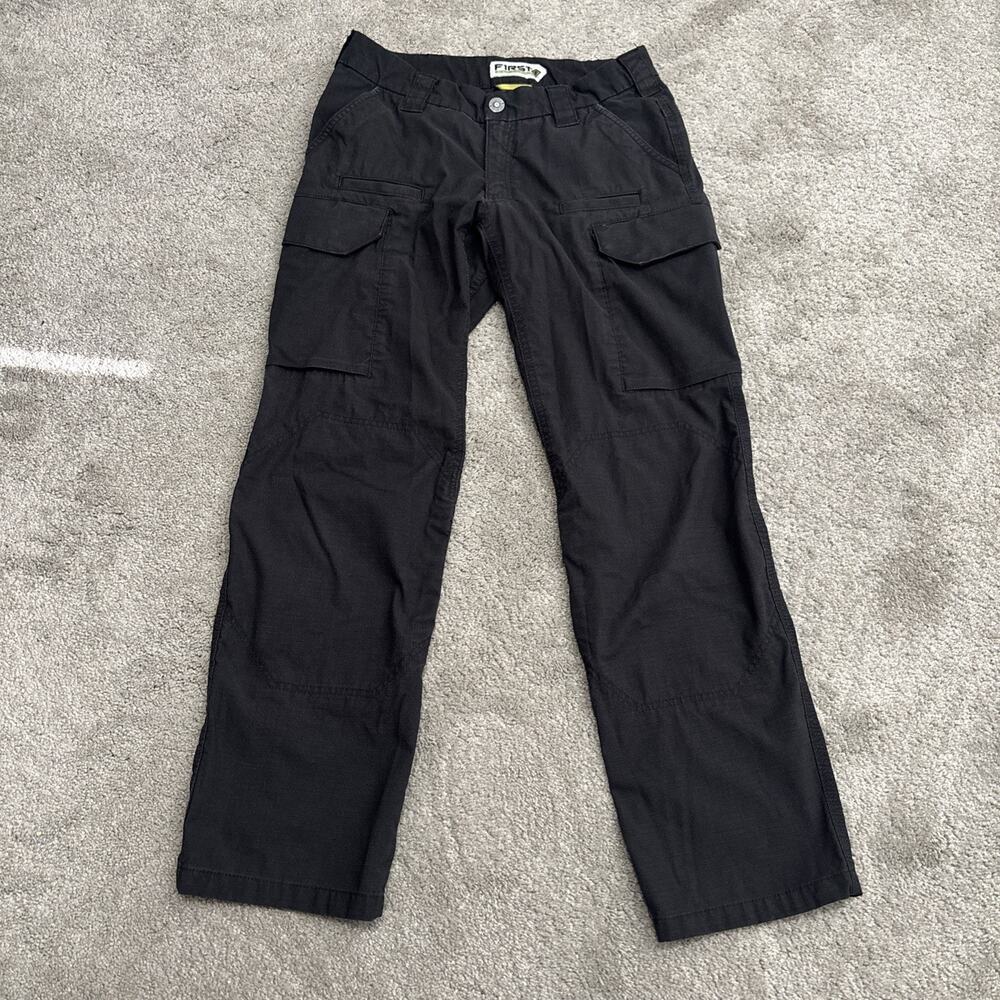 FIRST TACTICAL WOMENS CARGO PANTS SIZE 8 BLACK RIPSTOP POCKETS OUTDOOR